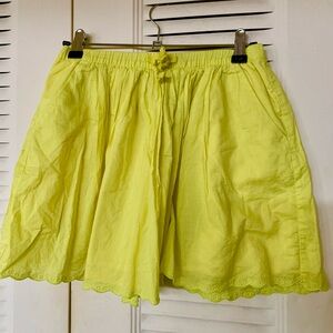 Cherokee Yellow Eyelet Hem Skirt Size L 10/12